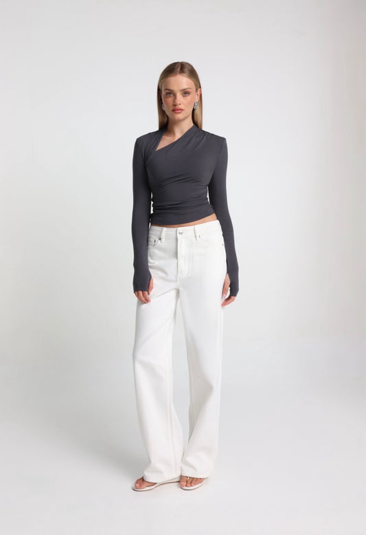 Laury Longsleeve Top - Slate