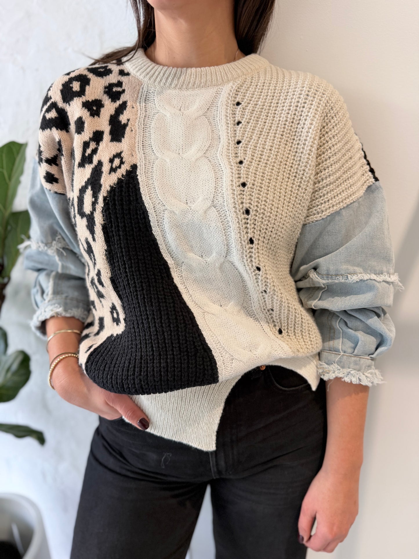 Tessa Denim Sleeve Jumper