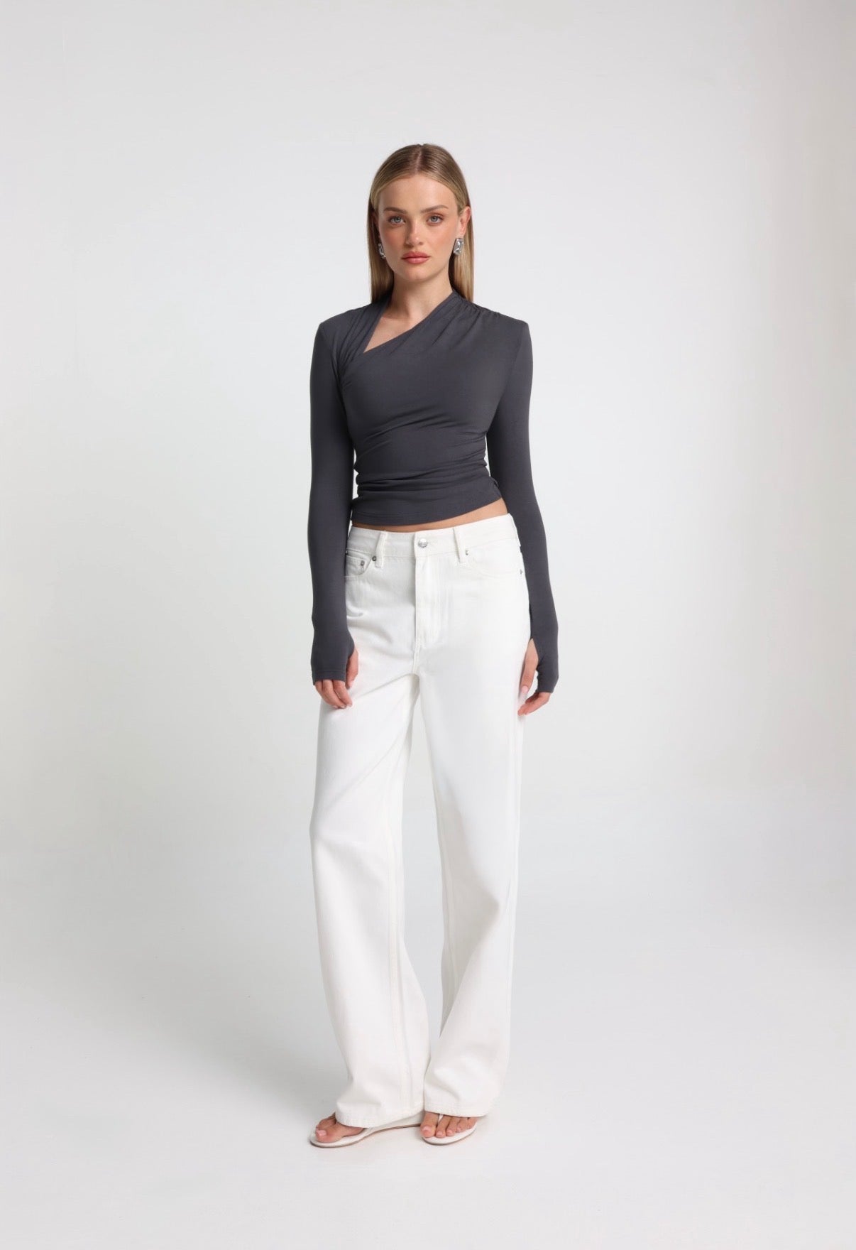 Laury Longsleeve Top - Slate