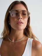 Gigi Aviator Sunglasses  - Clear Grey