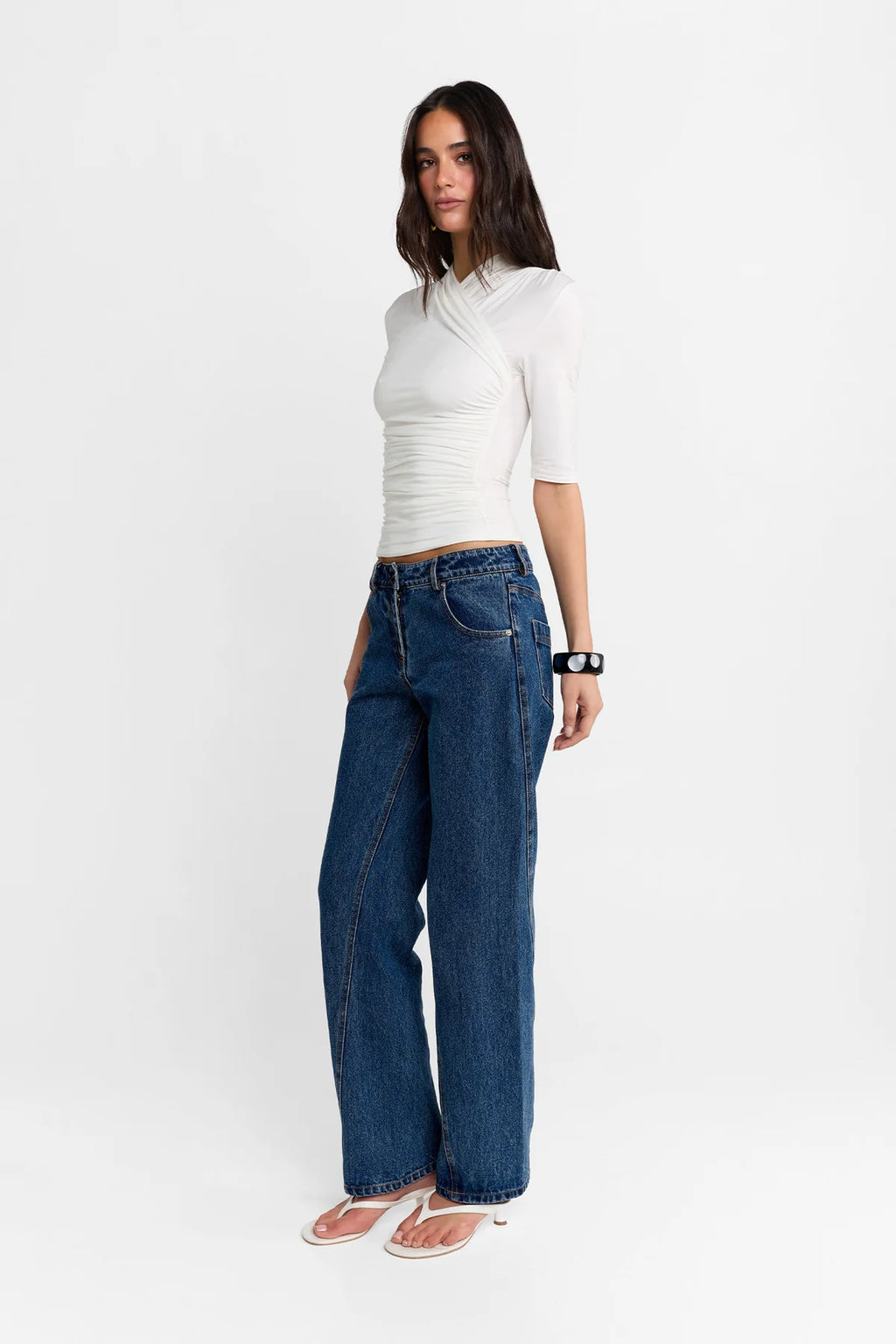 Adalia Half Sleeve Top - Cloud