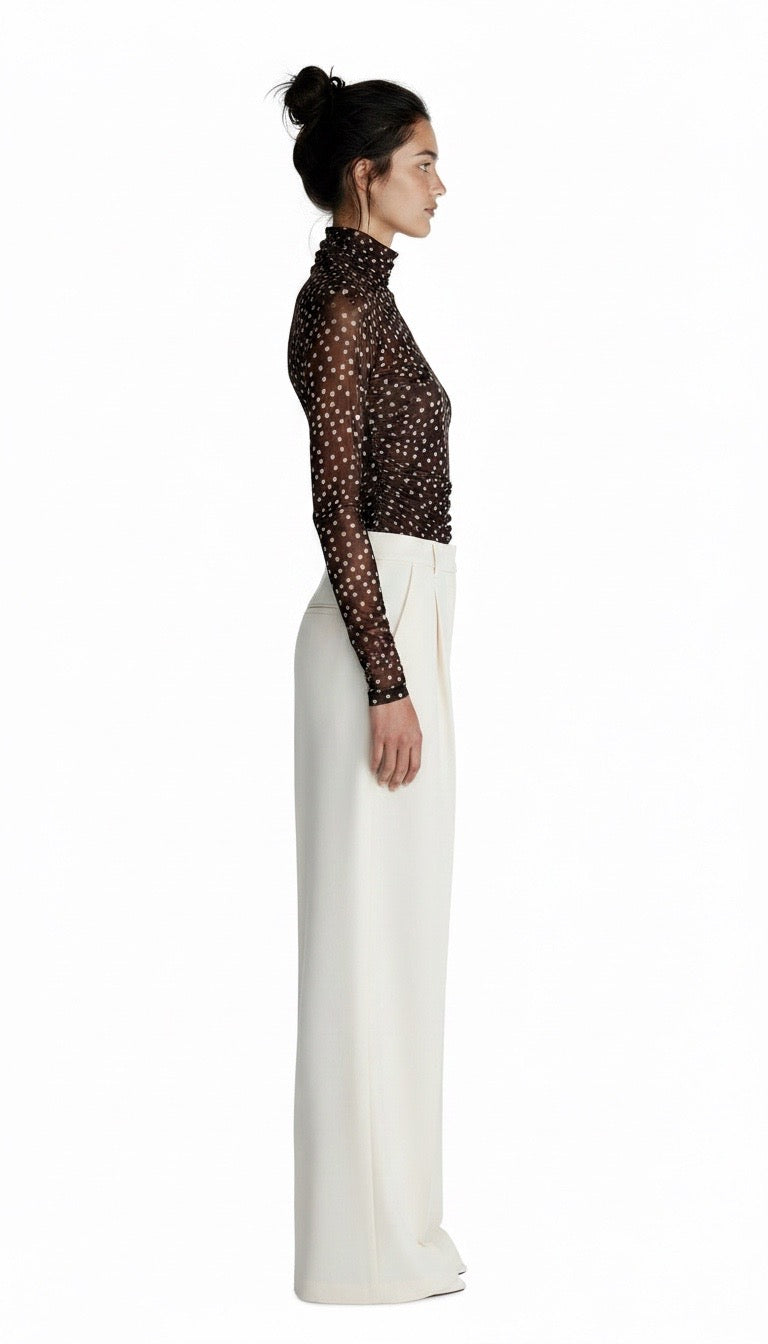 Celeste Polka Dot Mesh Top