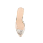 Beth Mule Heels  - Clear & Gold