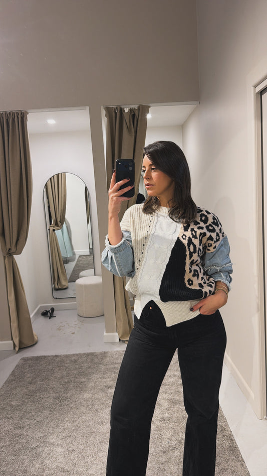 Tessa Denim Sleeve Jumper