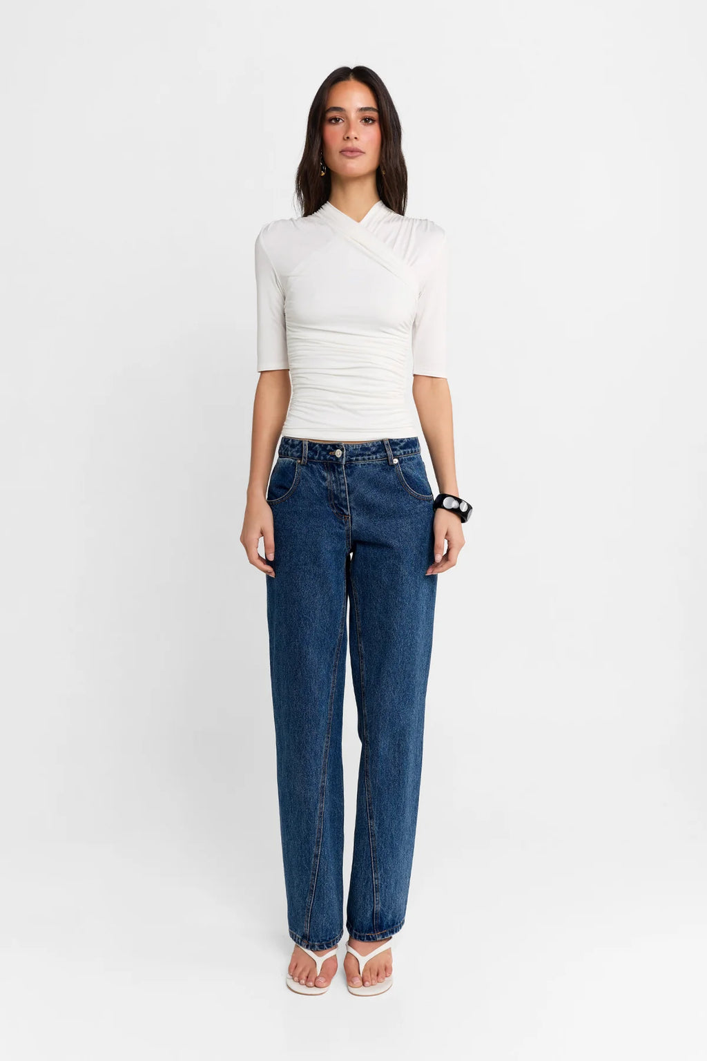 Adalia Half Sleeve Top - Cloud