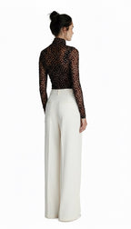 Celeste Polka Dot Mesh Top