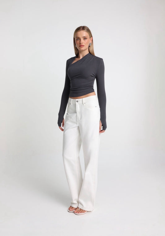 Laury Longsleeve Top - Slate