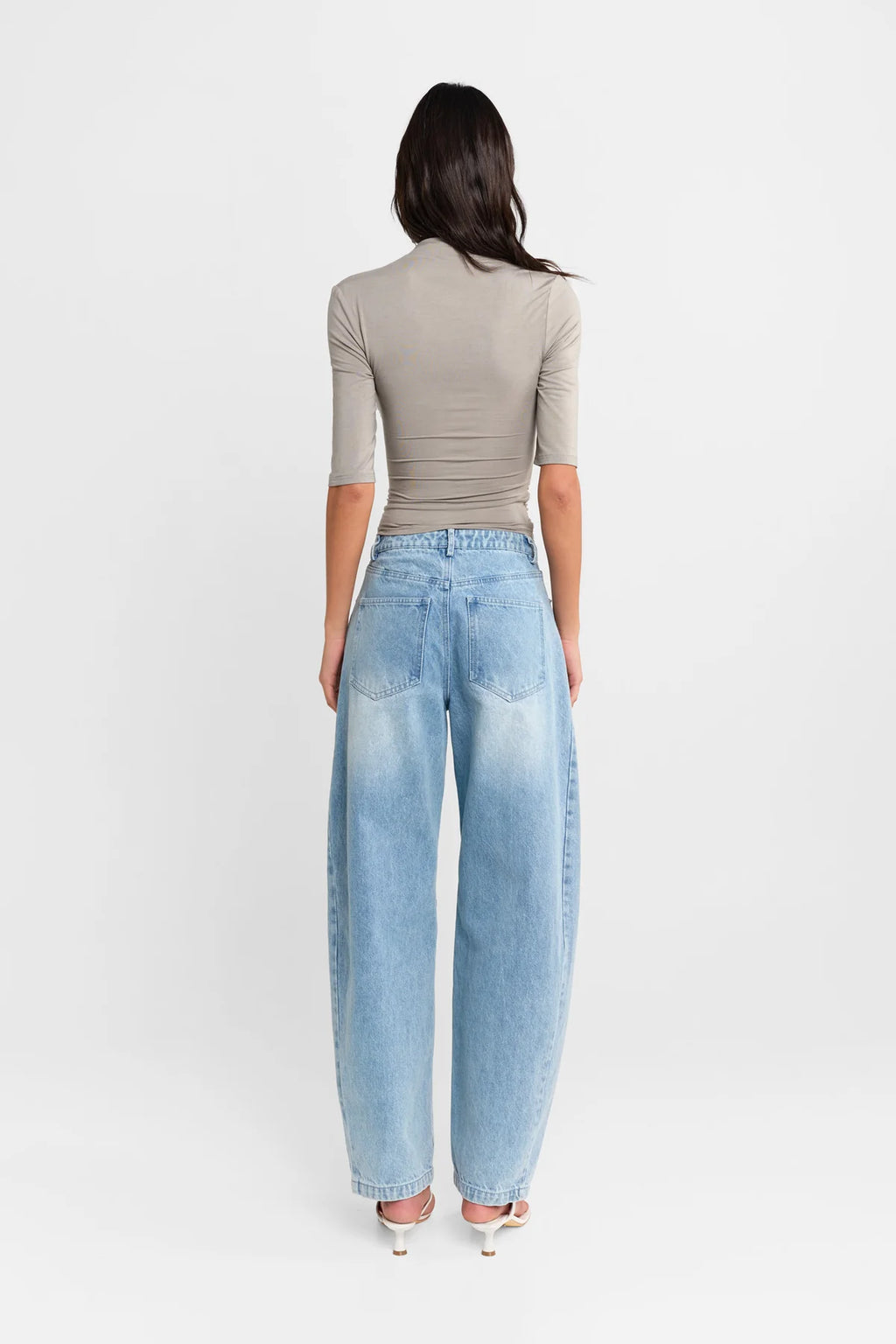 Adalia Half Sleeve Top - Steel
