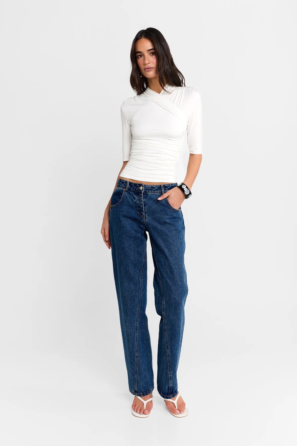 Adalia Half Sleeve Top - Cloud