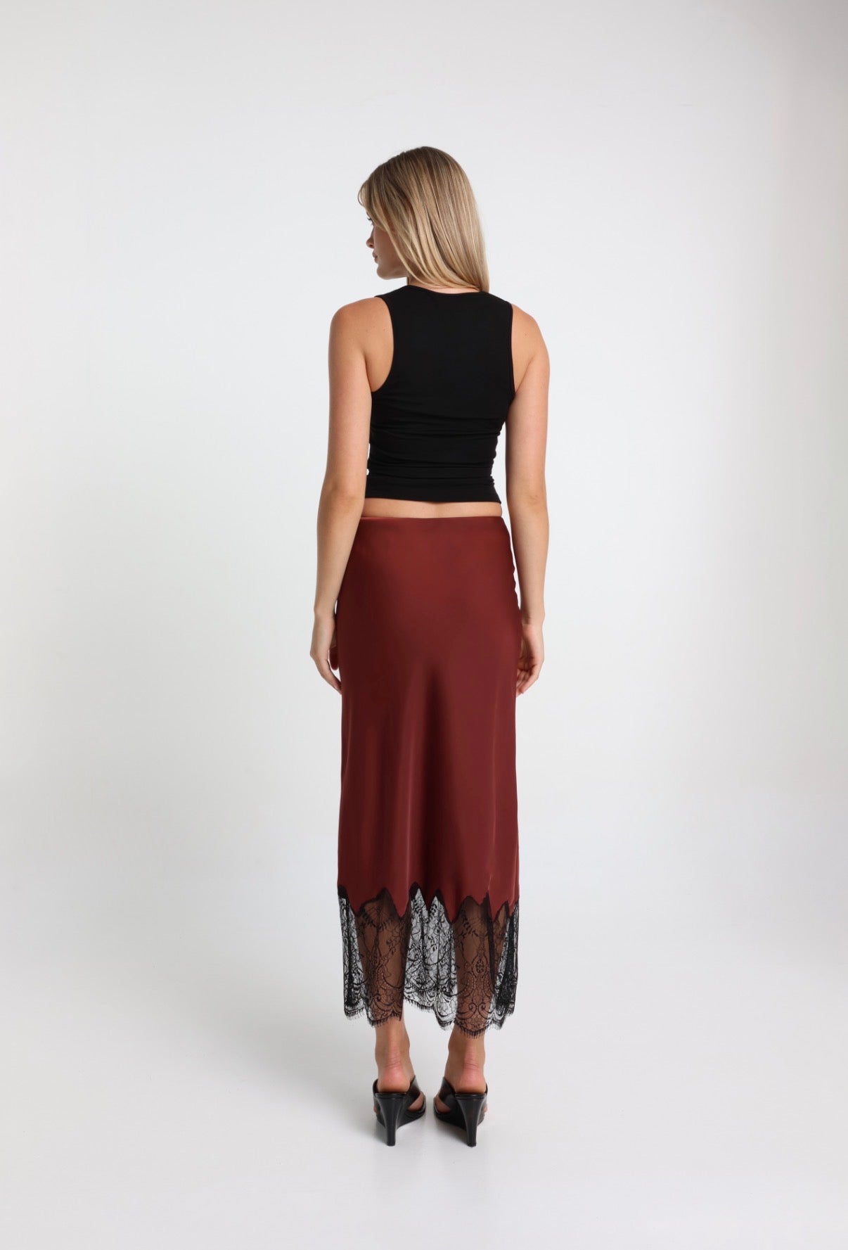 Luella Lace Maxi Skirt - Wine