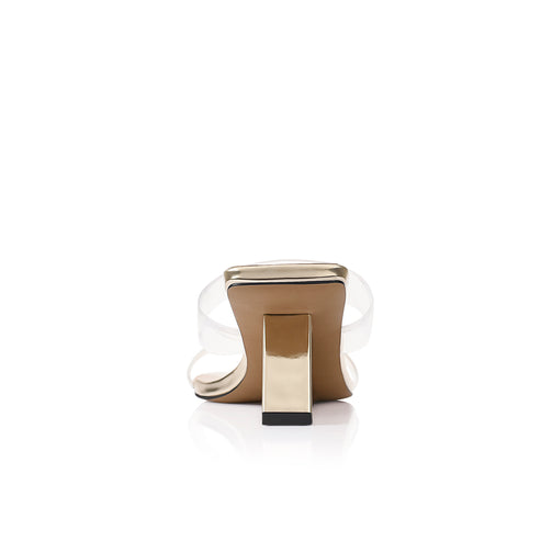 Bambi Wedge Heel - Clear & Gold