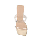 Bambi Wedge Heel - Clear & Gold