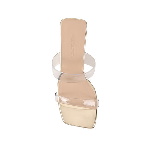 Bambi Wedge Heel - Clear & Gold