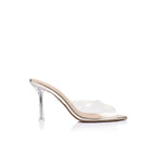 Beth Mule Heels  - Clear & Gold