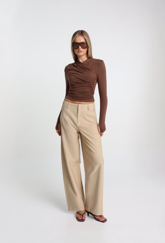 Adalia Longsleeve Top - Espresso