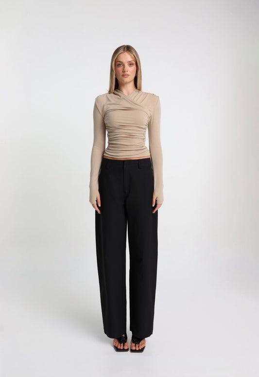 Adalia Longsleeve Top - Oat