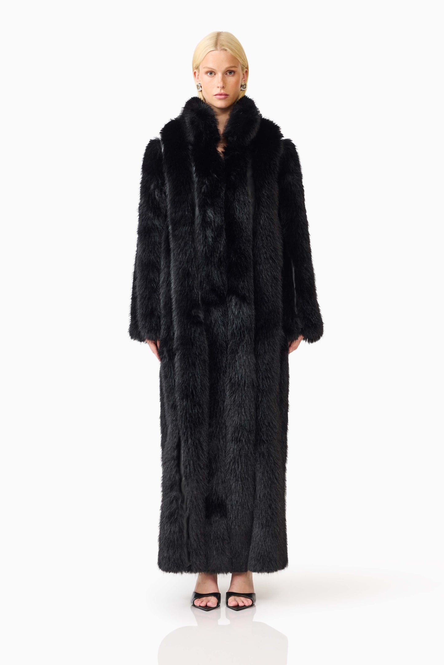 Lux Faux Fur Coat - Black
