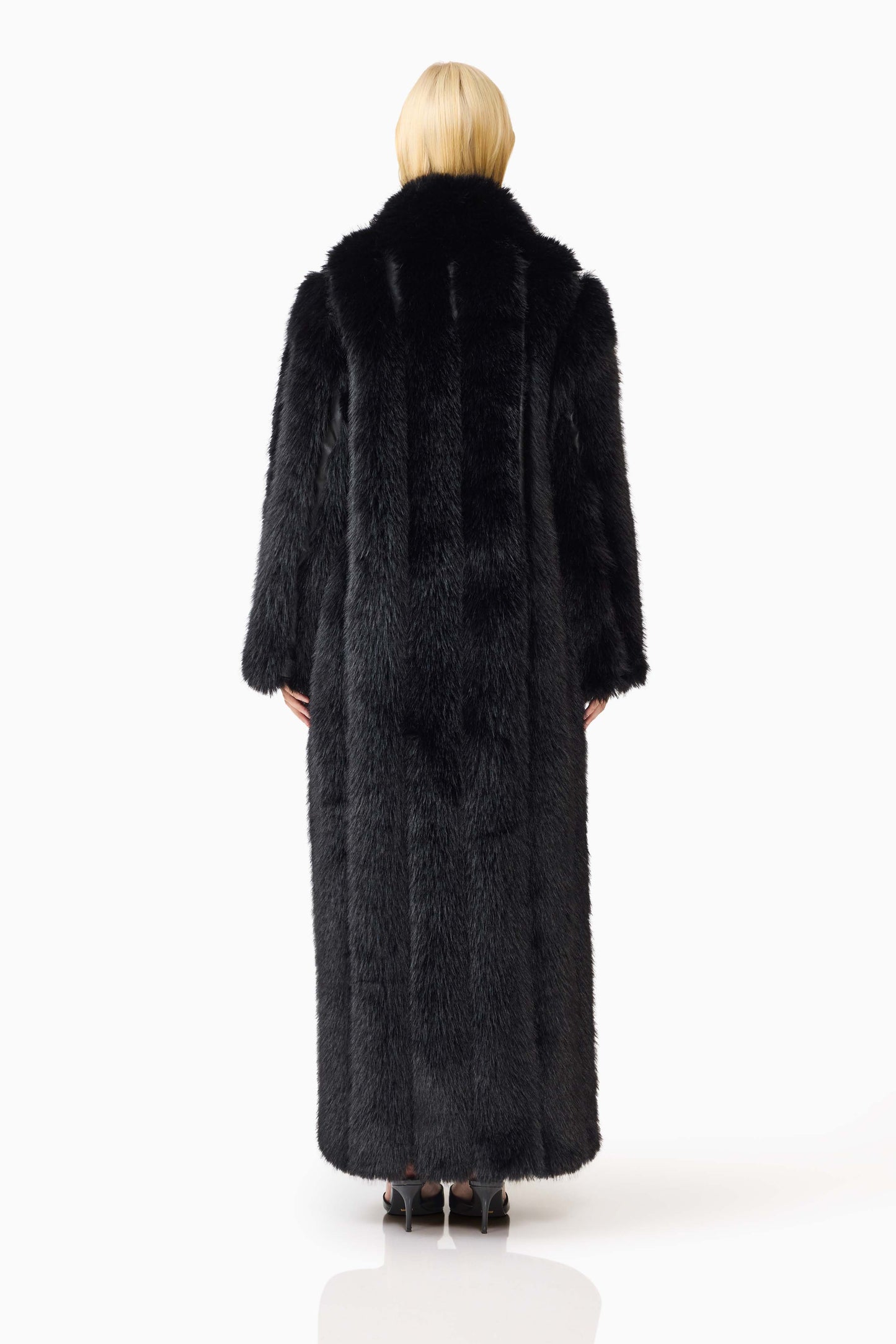 Lux Faux Fur Coat - Black