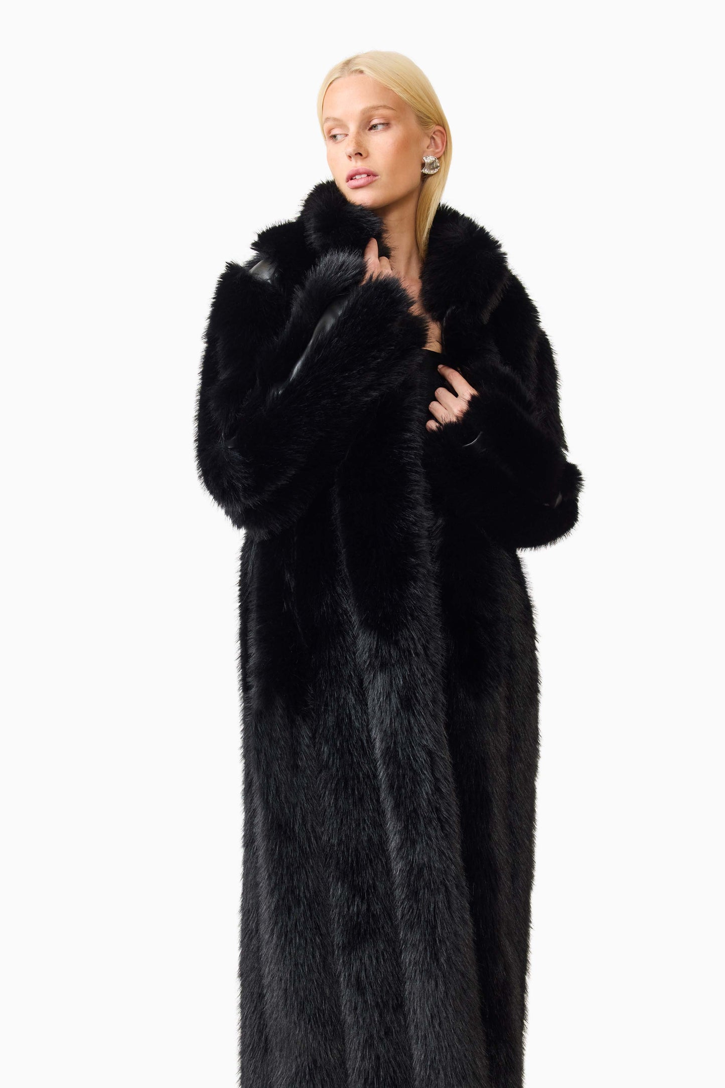 Lux Faux Fur Coat - Black