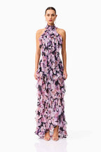 Solene Floral Halter Gown