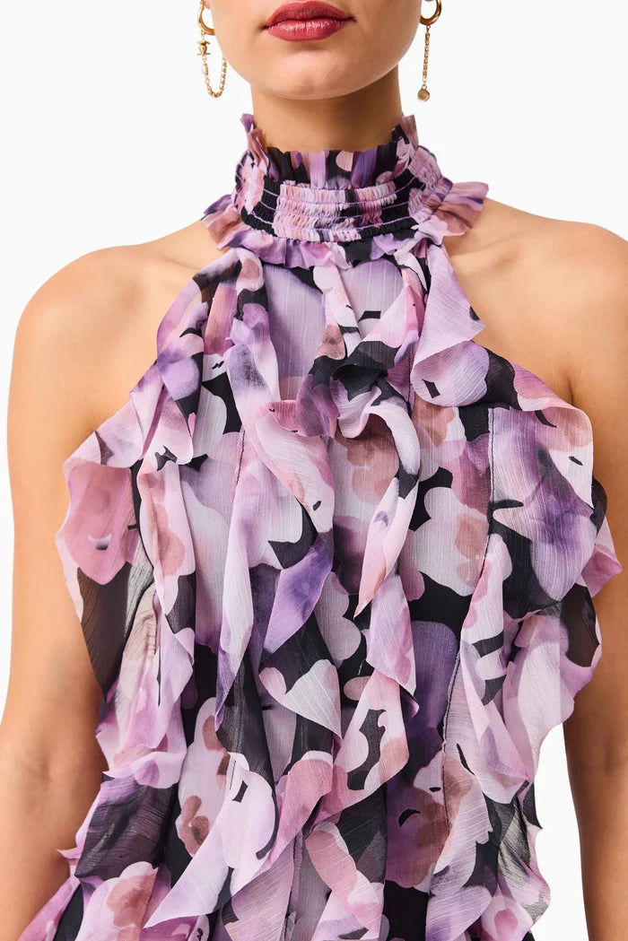 Solene Floral Halter Gown