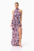 Solene Floral Halter Gown