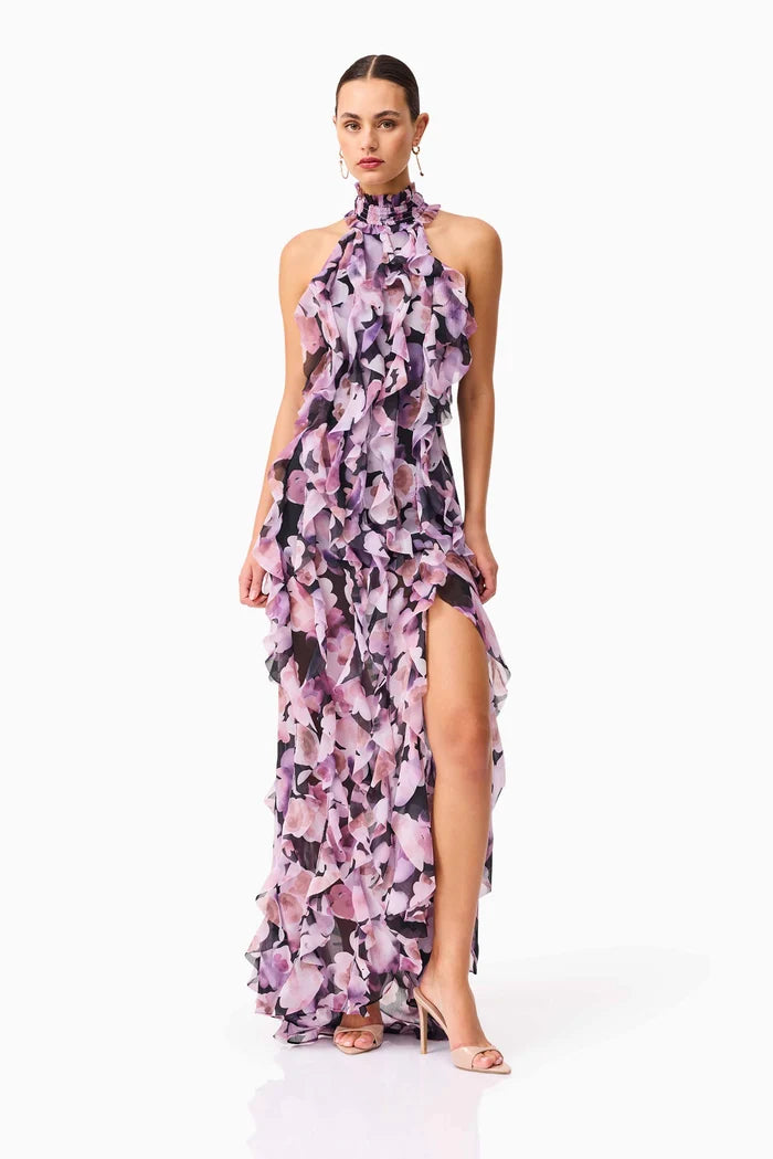 Solene Floral Halter Gown