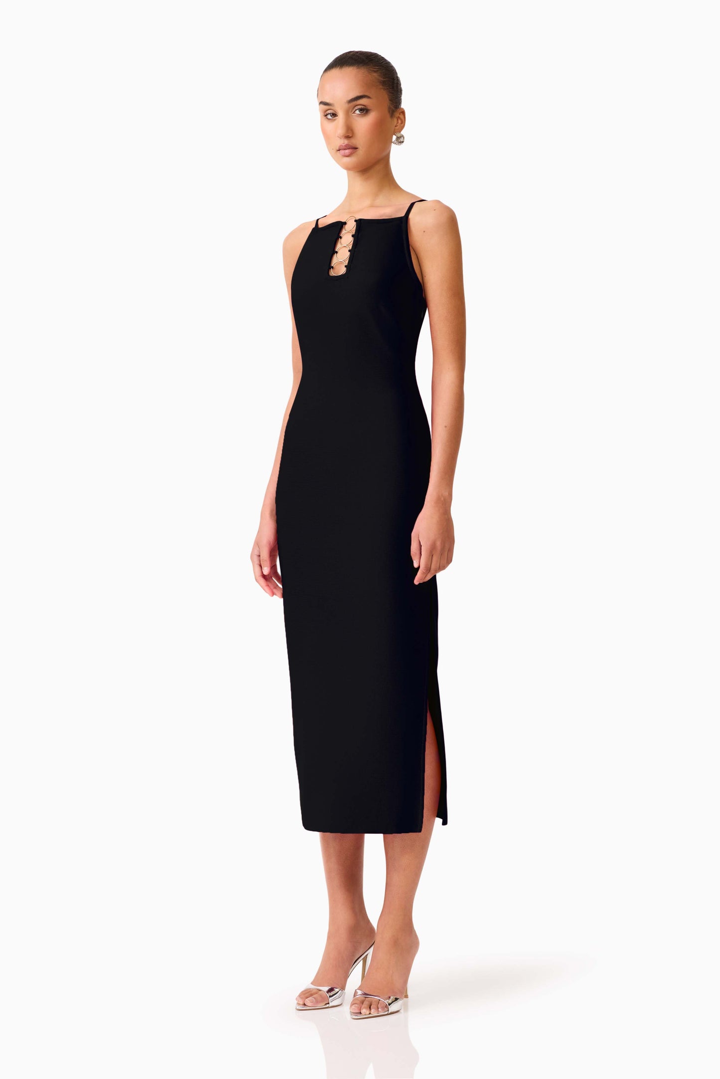 Naomi High Neck Midi Dress