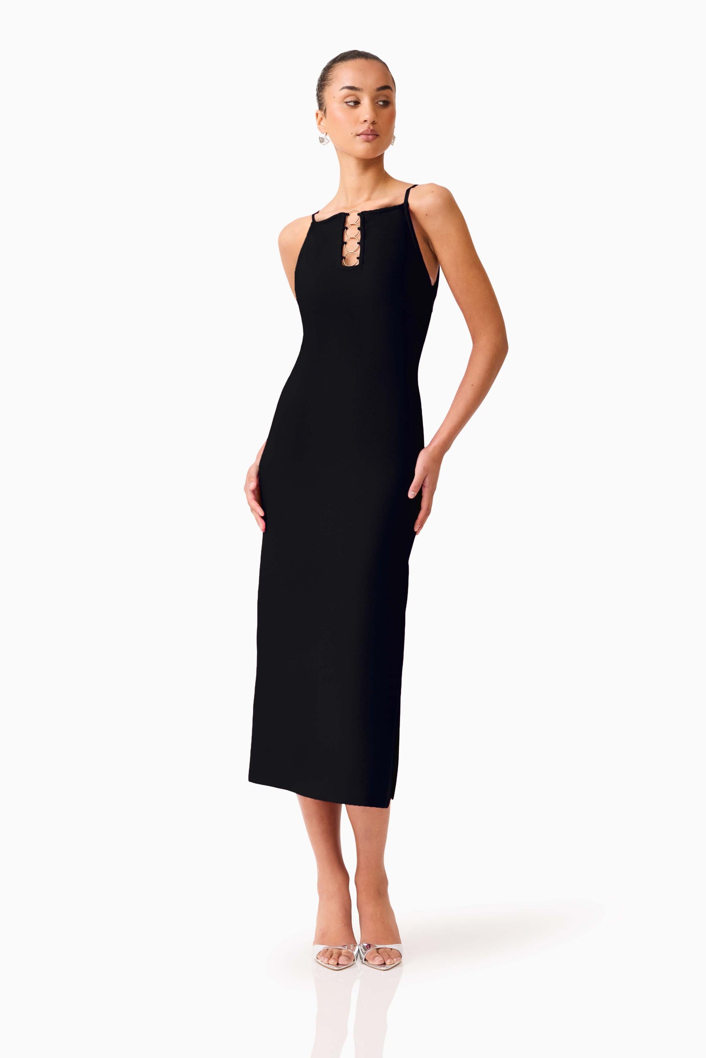 Naomi High Neck Midi Dress