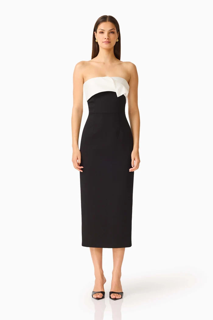 Elysia Contrast Midi Dress