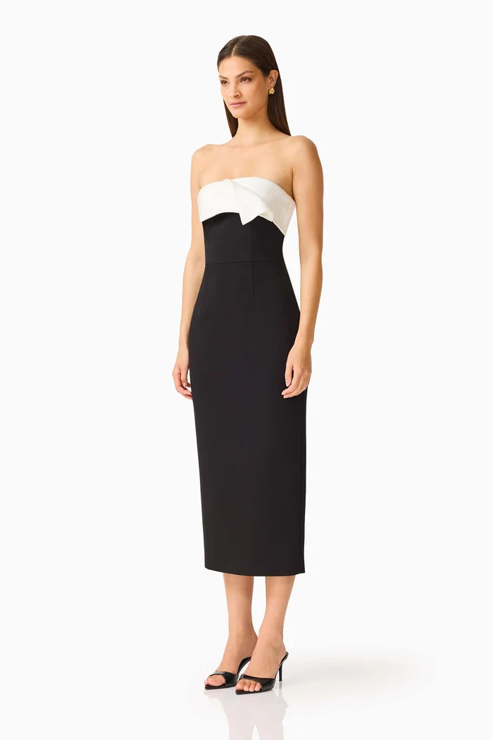 Elysia Contrast Midi Dress