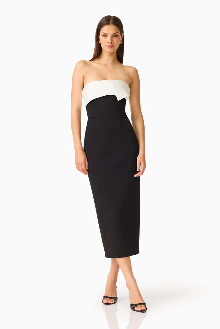 Elysia Contrast Midi Dress