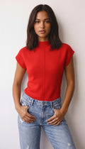 Renn Cap Sleeve Knit - Red