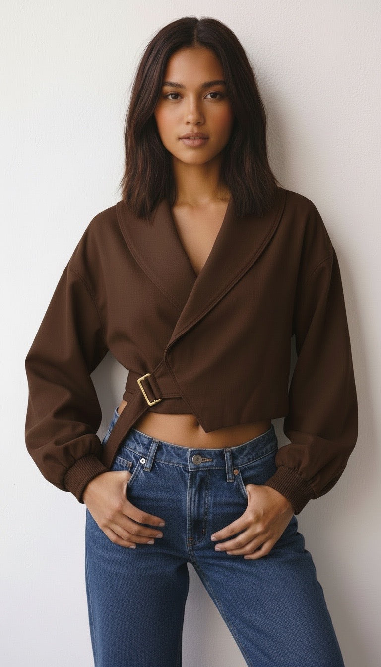 Dana Buckle Jacket - Chocolate