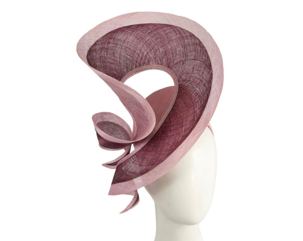 Willow Fascinator - Burgundy & Pink