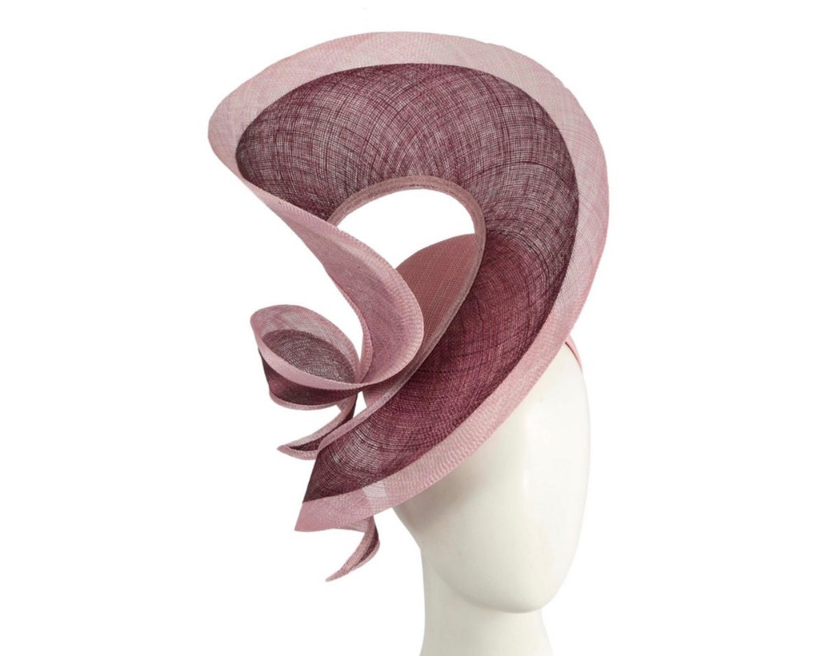 Willow Fascinator - Burgundy & Pink