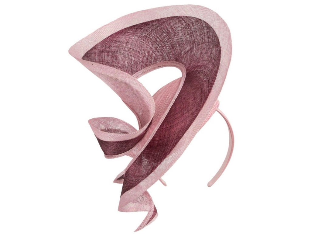 Willow Fascinator - Burgundy & Pink