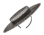 Adriana Boater Hat - Black & White