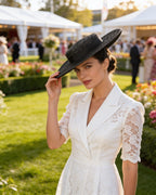 Adriana Boater Hat - Black