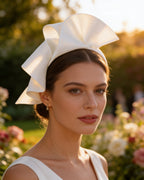 Giselle Twist Fascinator  - White