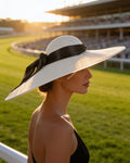 The Derby Hat - White with Black Bow