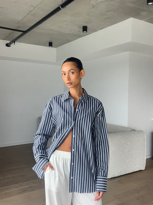 Florence Shirt - Navy & White