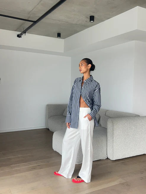 Florence Shirt - Navy & White