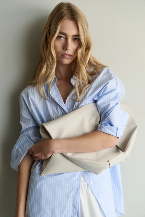 Florence Shirt - Sky Blue & White Stripe
