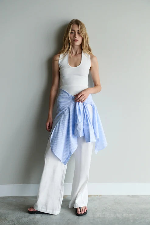 Florence Shirt - Sky Blue & White Stripe