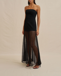 Noir Lace Black Strapless Dress