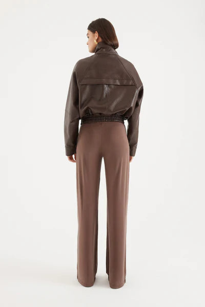 Nora Funnel Neck Bomber  - Choc