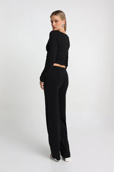 Opal Cowl Neck Top - Black