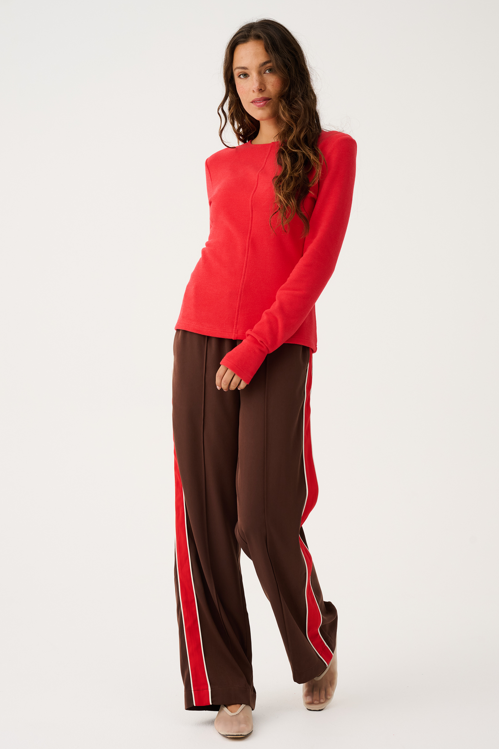 Dusty Pant - Truffle/Red