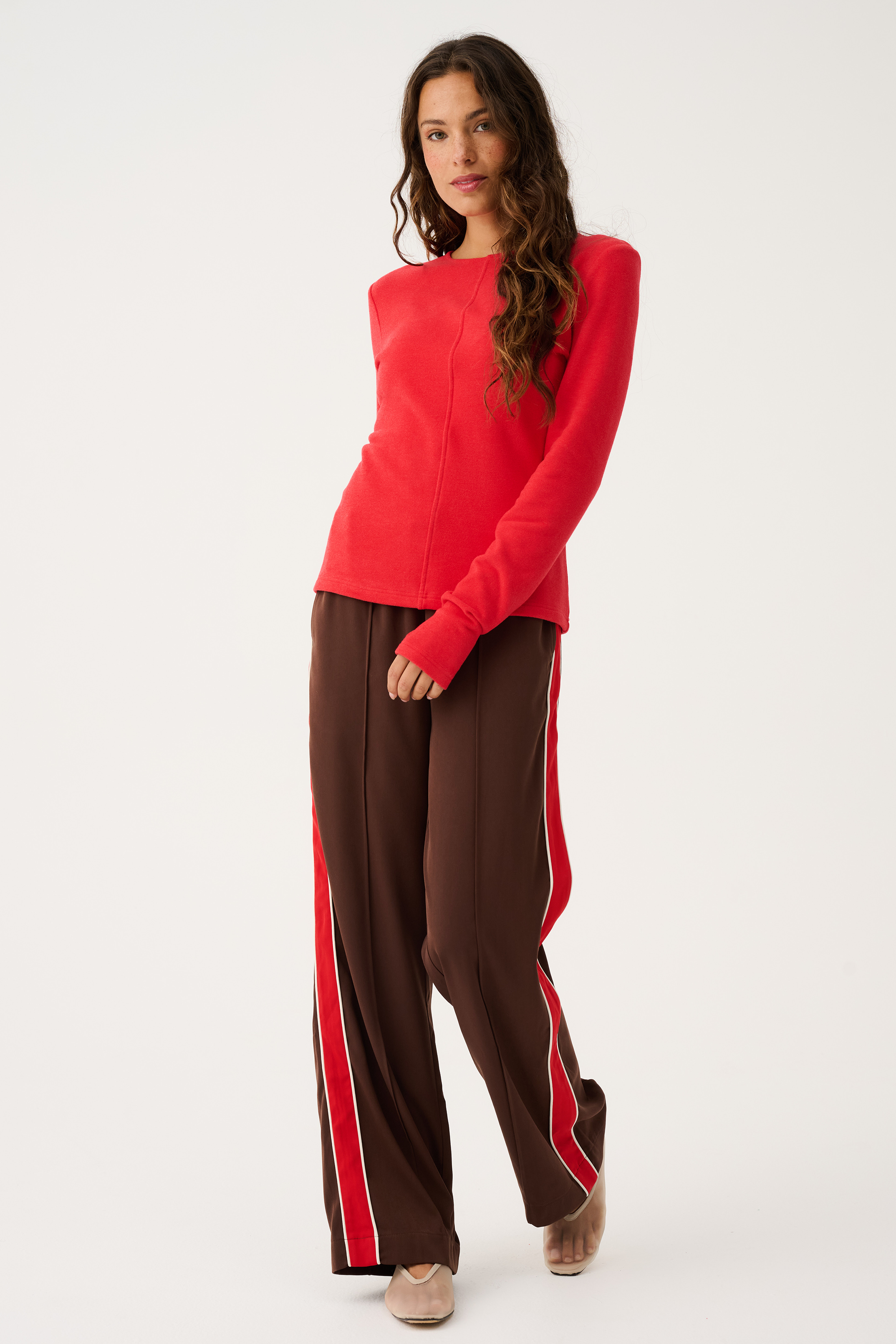 Dusty Pant - Truffle/Red